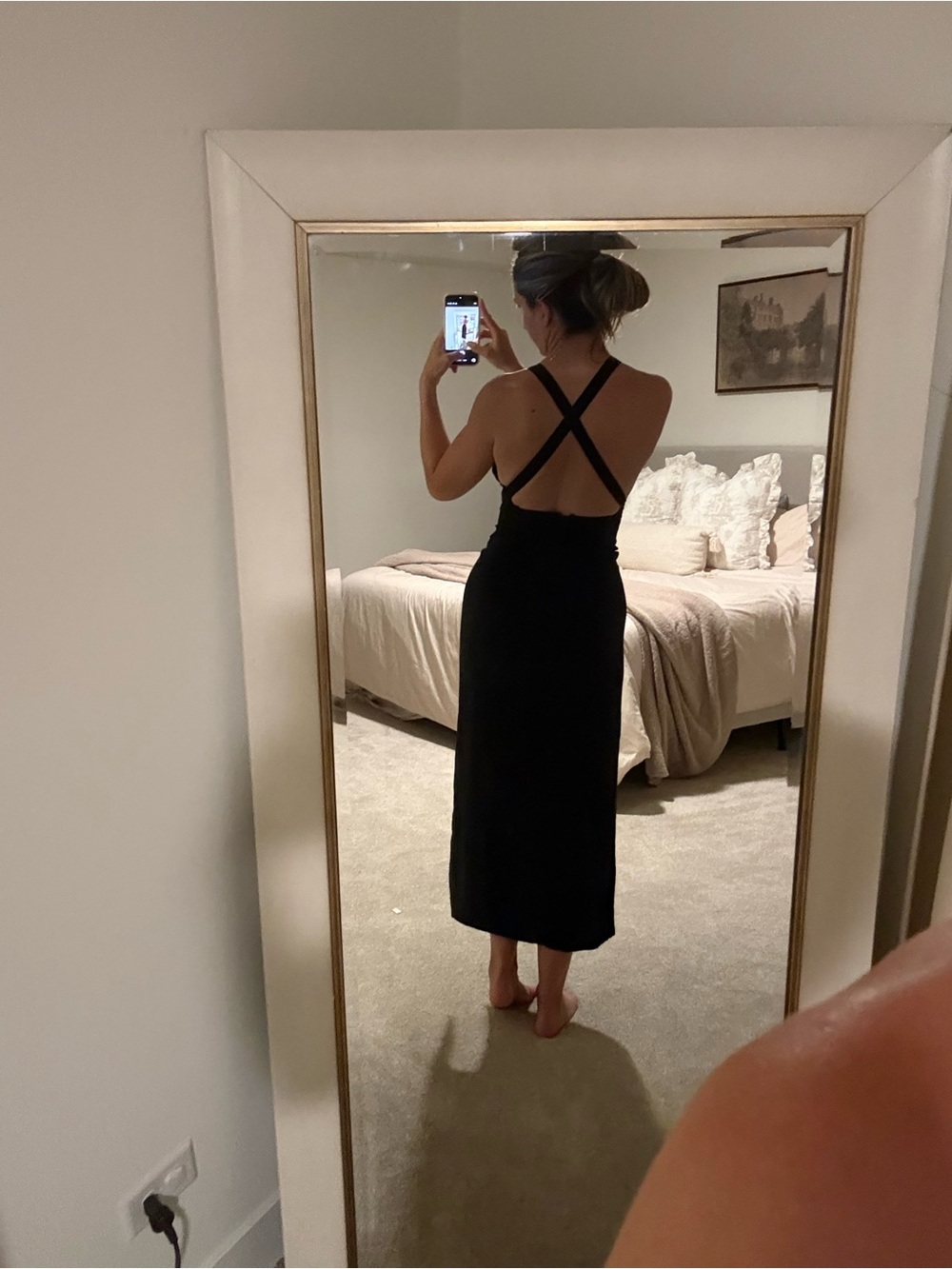 Express Sleeveless Ponte Racerback black Midi Dress with slit size small - Picture 6 of 12